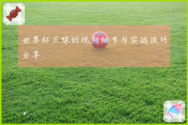 世界杯买球的规则细节与实战技巧分享